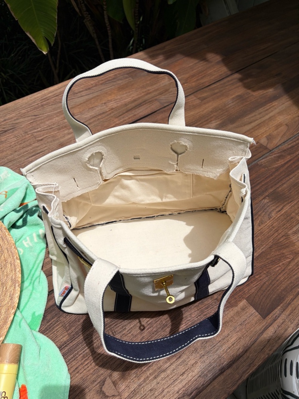 Boatkin Canvas Boat Tote – Navy Trim - Picture 4 of 6
